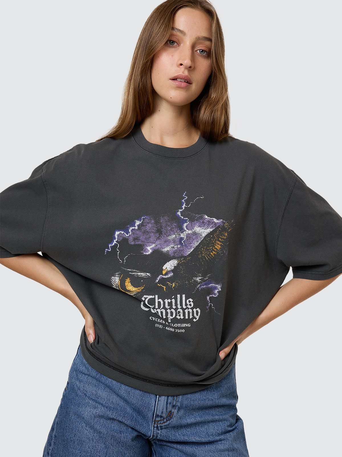 Flight Risk Oversized Tee - Merch Black 4