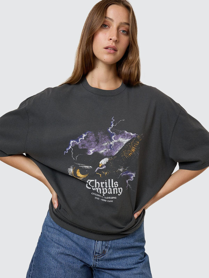 Flight Risk Oversized Tee - Merch Black 4