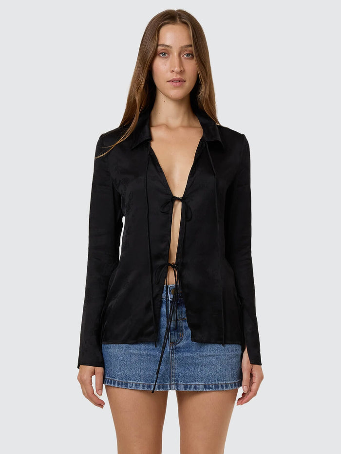 Lost In The Light Tie Top - Black