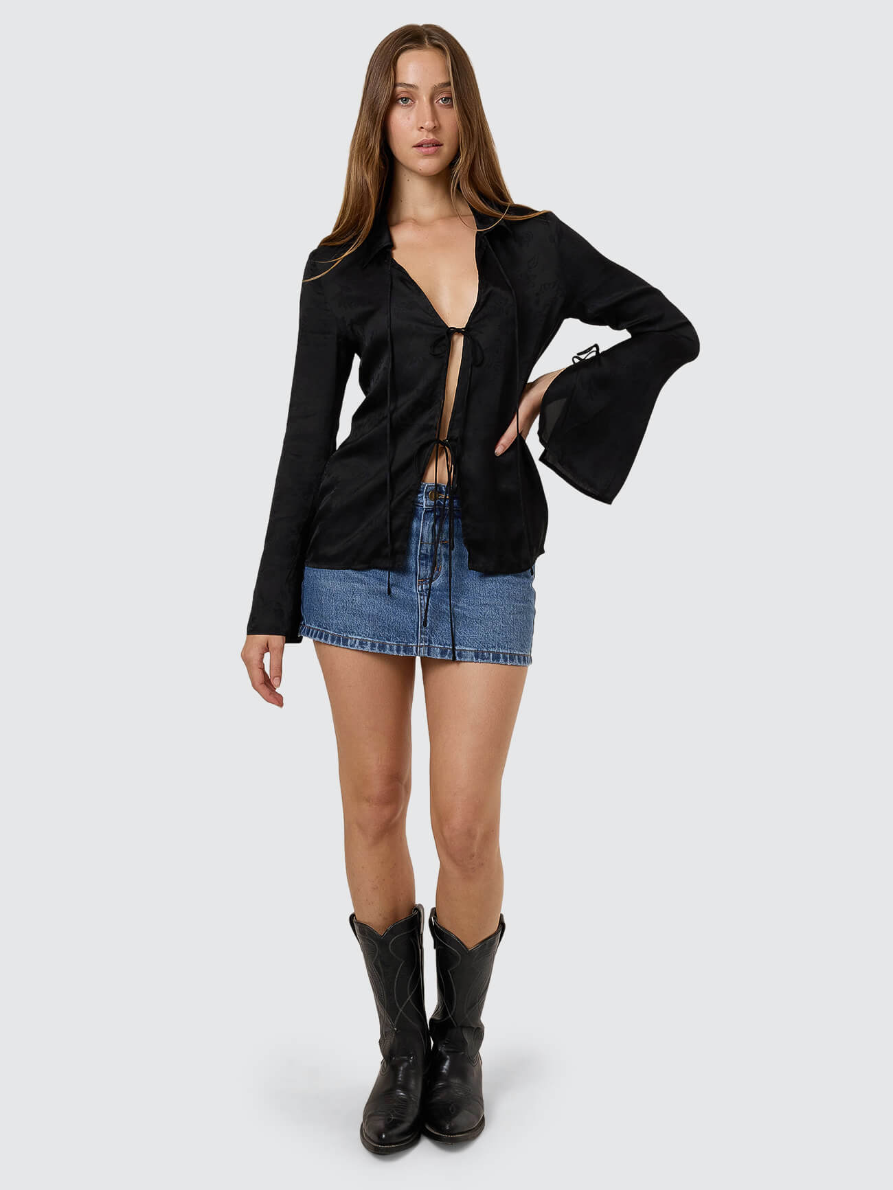 Lost In The Light Tie Top - Black
