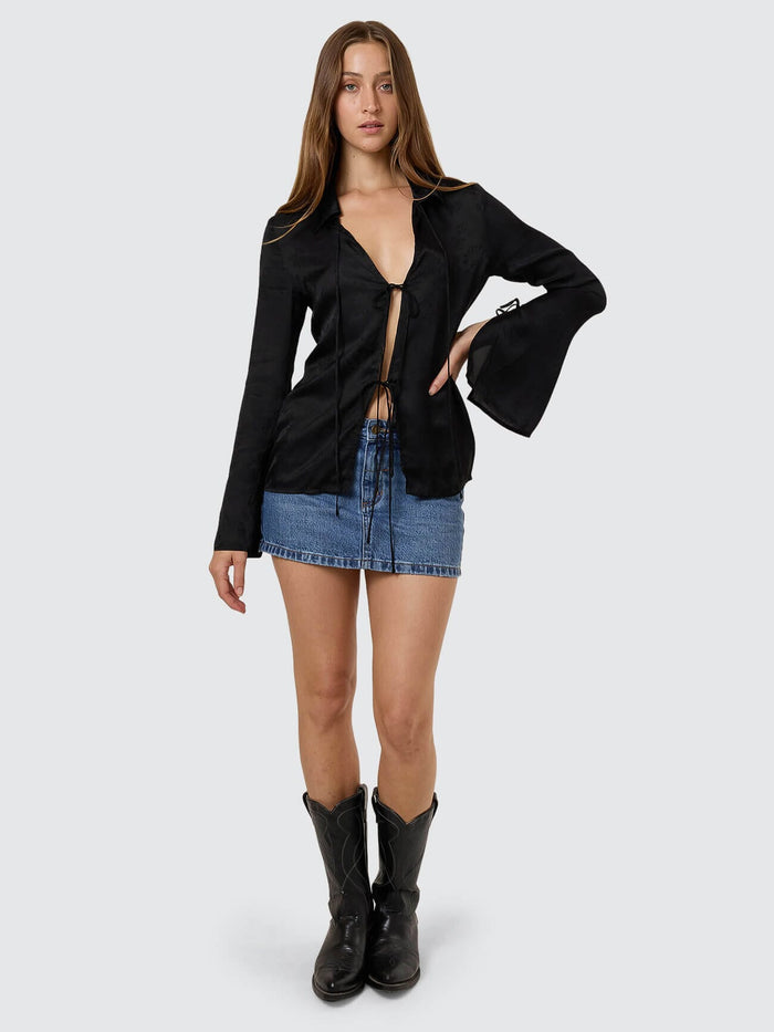 Lost In The Light Tie Top - Black