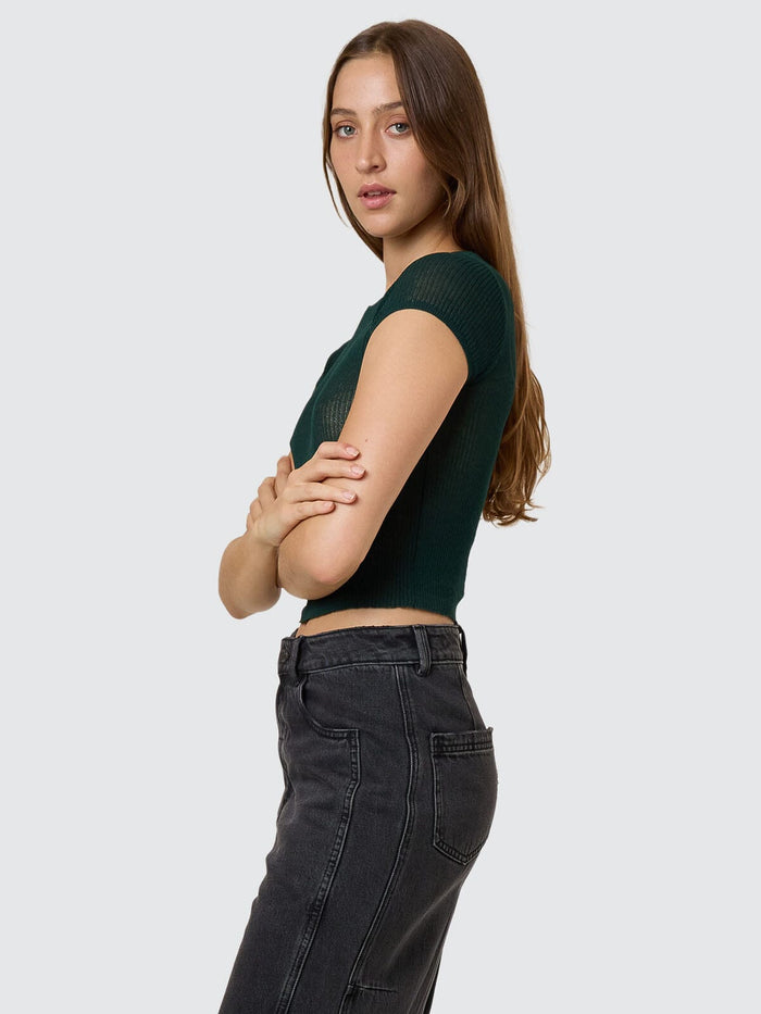 Dissolve My Mind Knit Top - Vista Green