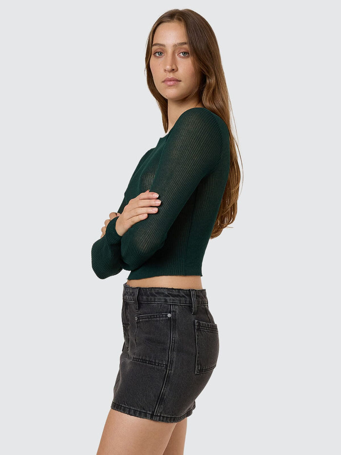 Dissolve My Mind Long Sleeve Knit Top - Vista Green