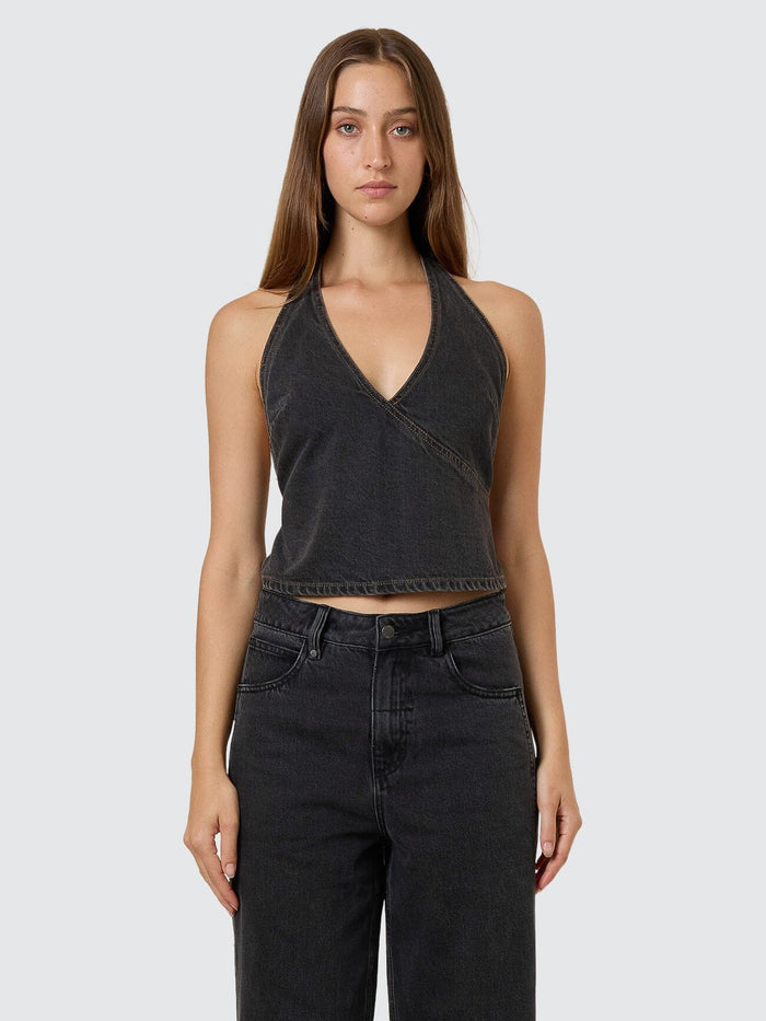 Night Shift Denim Top - Ash Black