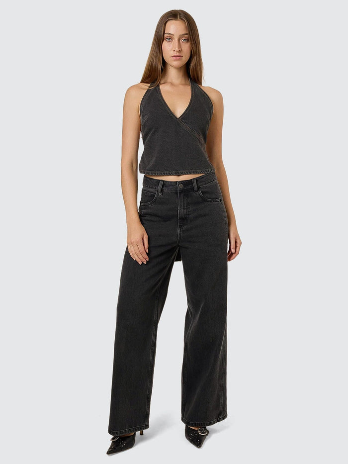 Night Shift Denim Top - Ash Black