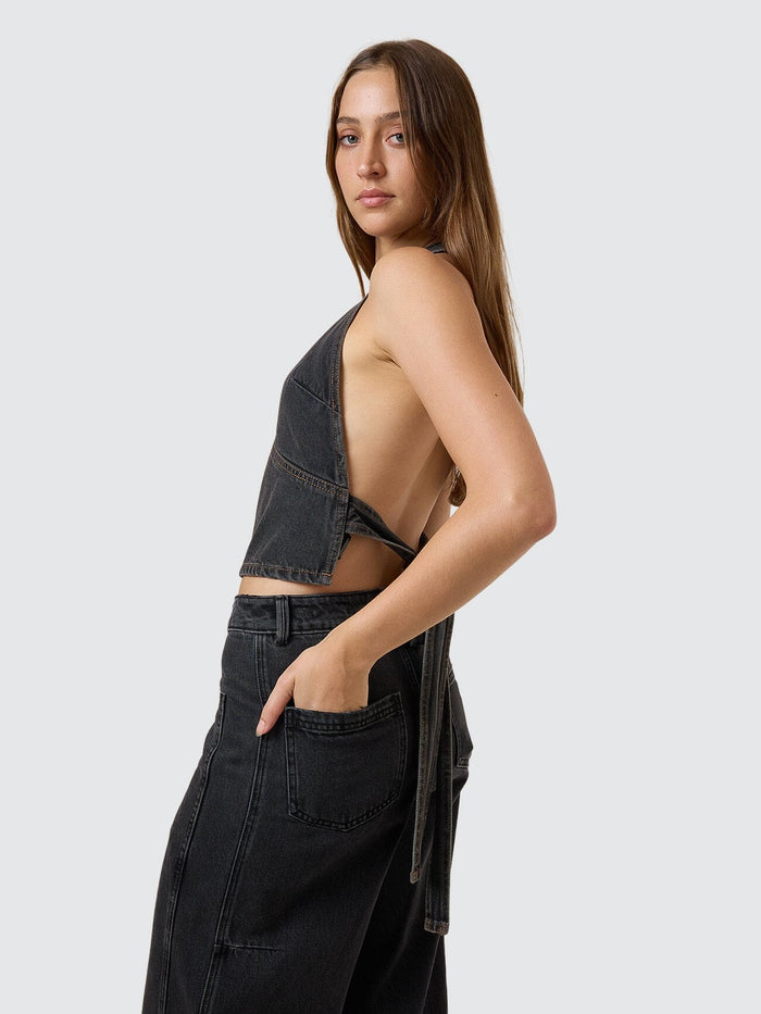 Night Shift Denim Top - Ash Black