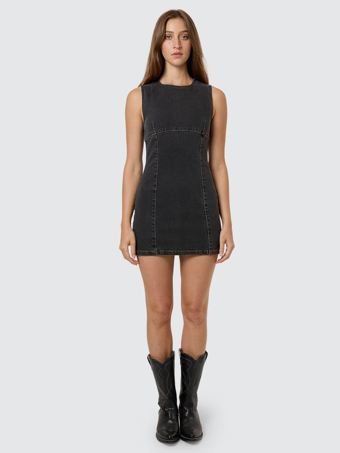 Night Shift Mini Dress - Ash Black