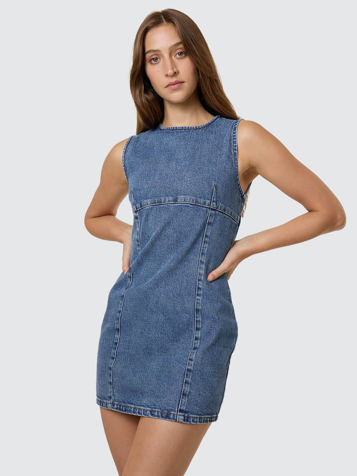 Night Shift Mini Dress - Stoned Blues
