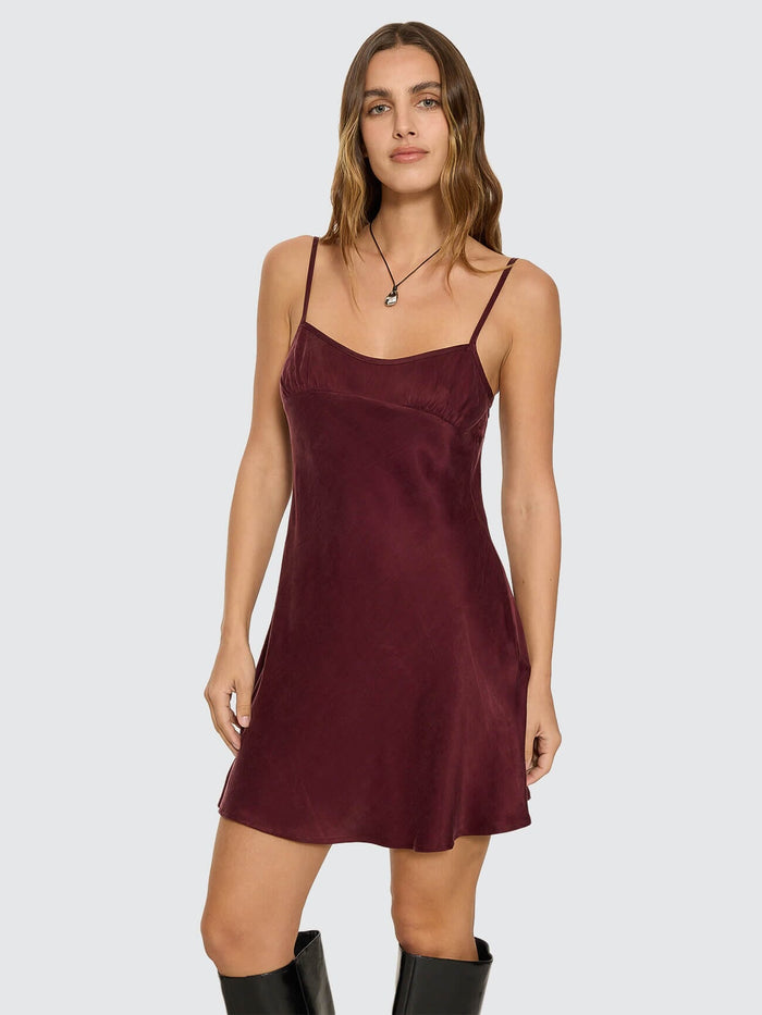 Elio Bias Mini Dress - Mahogany 4