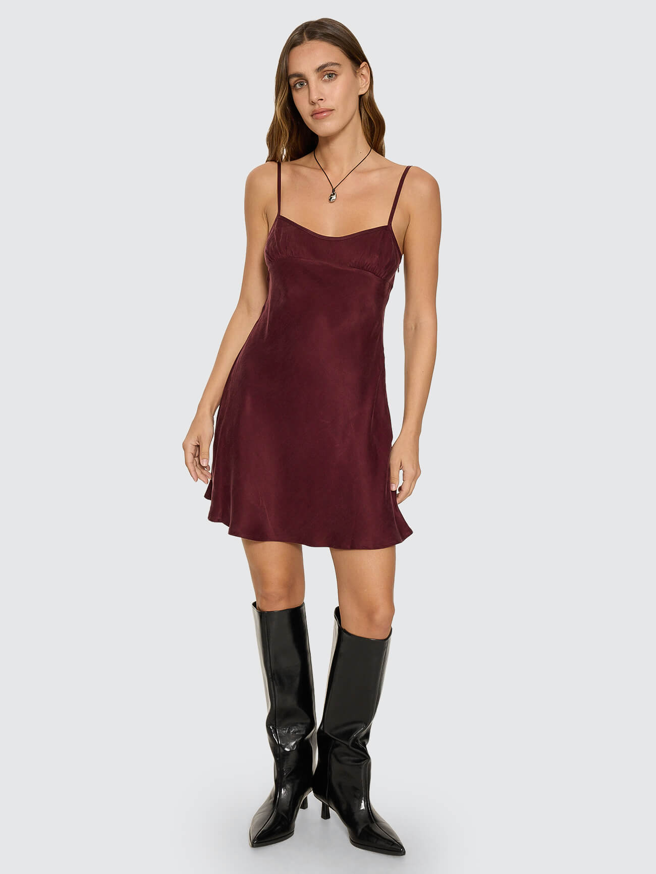 Elio Bias Mini Dress - Mahogany 4