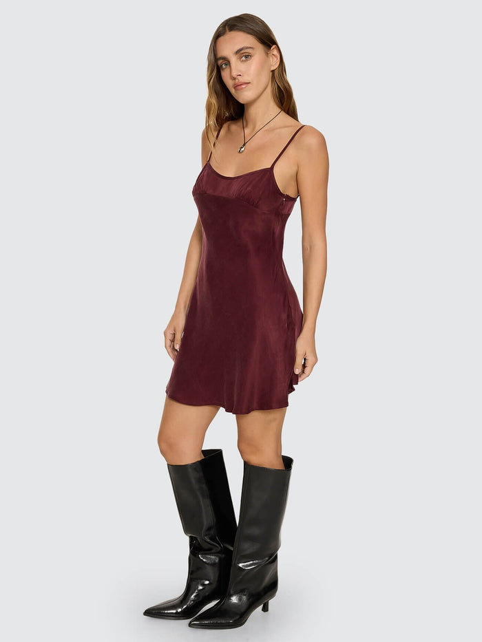 Elio Bias Mini Dress - Mahogany 4