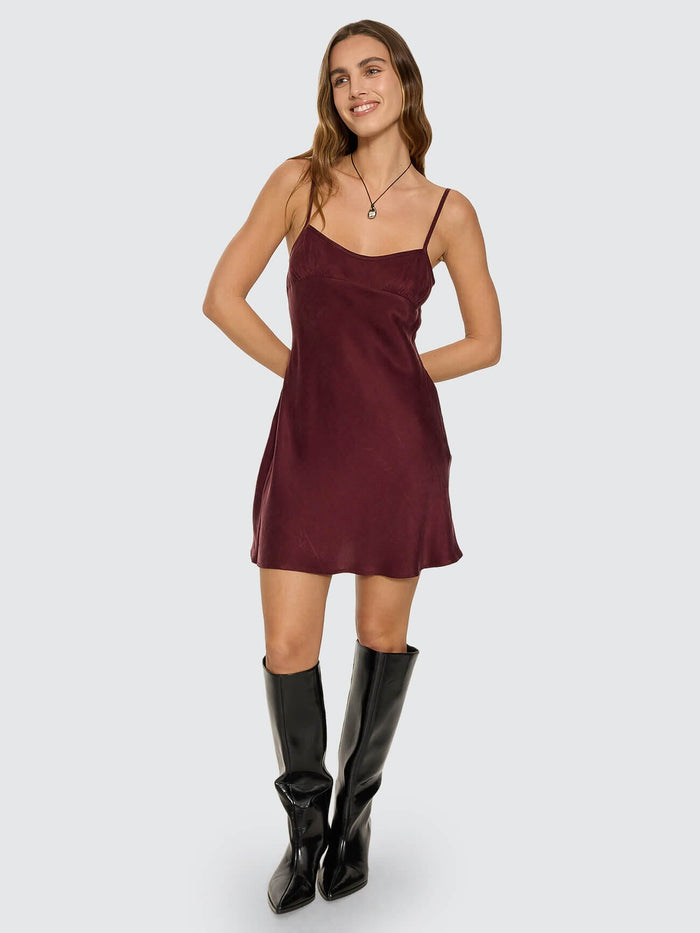 Elio Bias Mini Dress - Mahogany 4