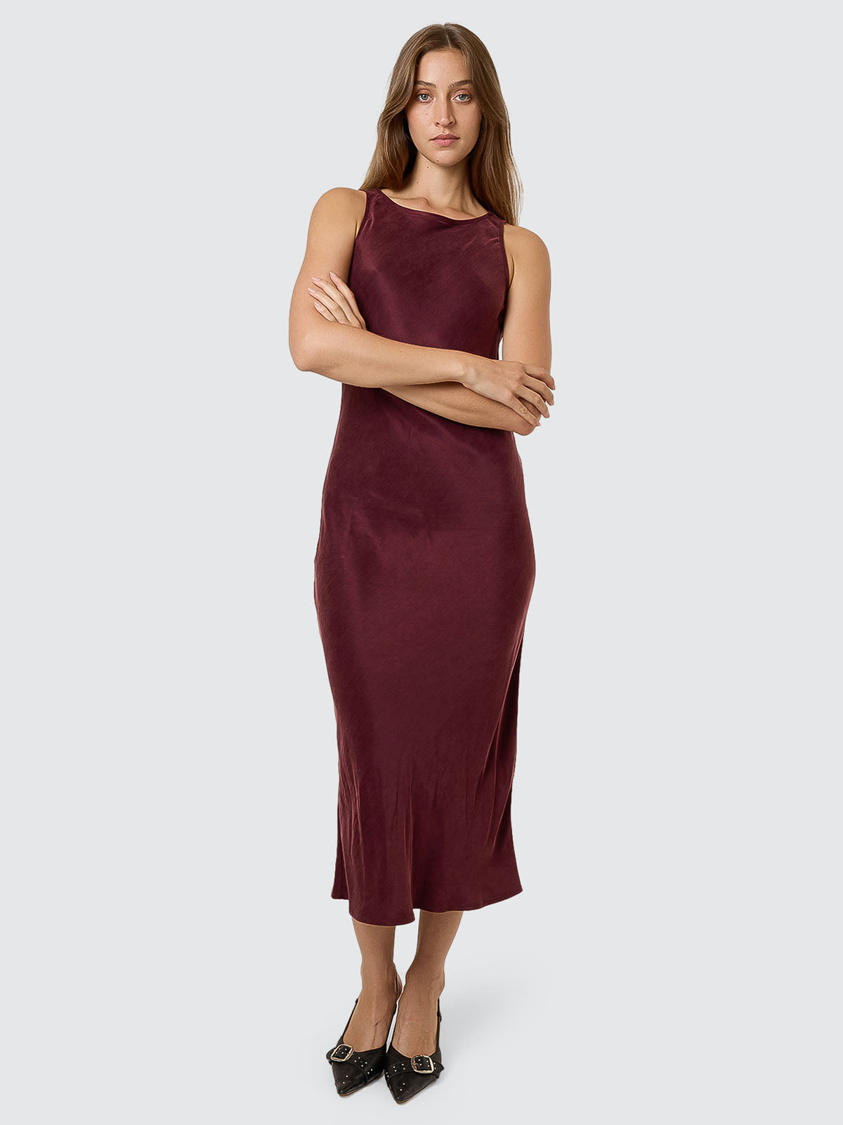 Kathleen Slip Dress - Mahogany 4