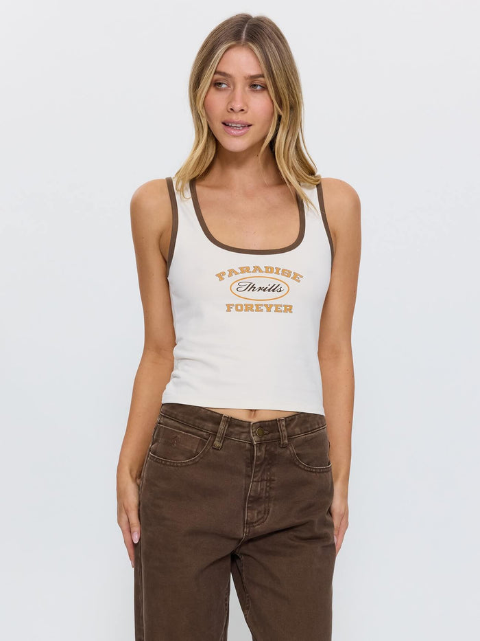 Last Stop Square Neck Tank - Heritage White 4