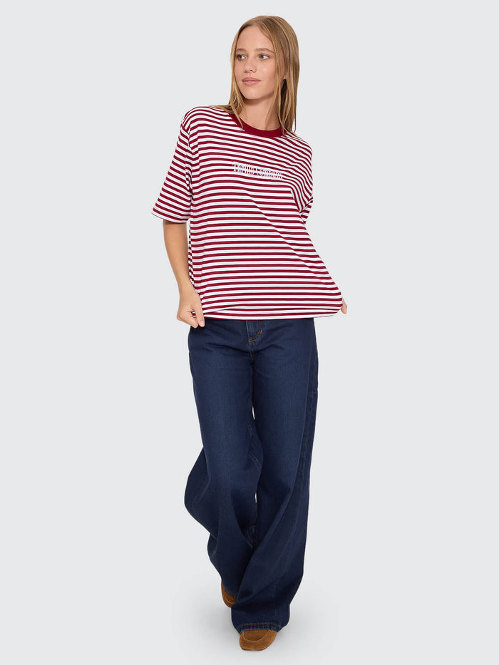 Primitive Stripe Square Tee - Sour Cherry Stripe 4