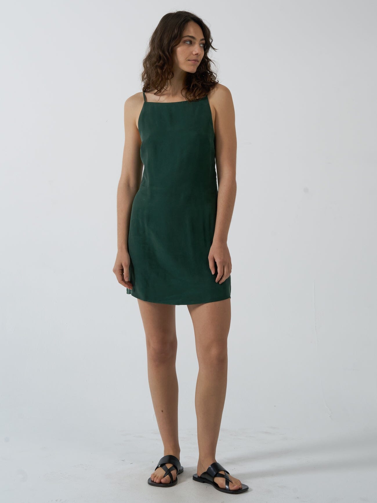 Fairmont Mini Slip Dress - Jasper Green