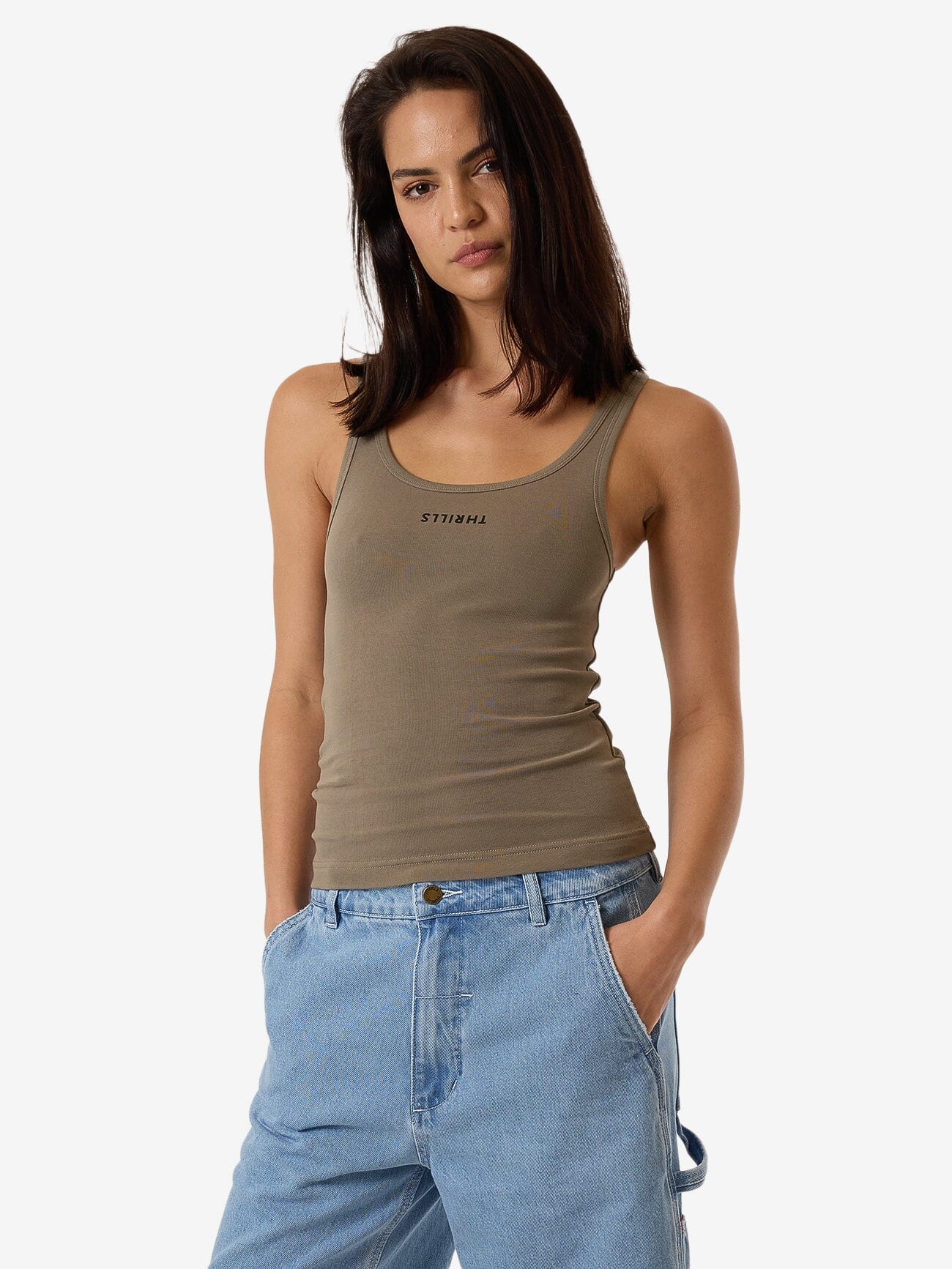 Minimal Thrills Scoop Tank - Brindle 4