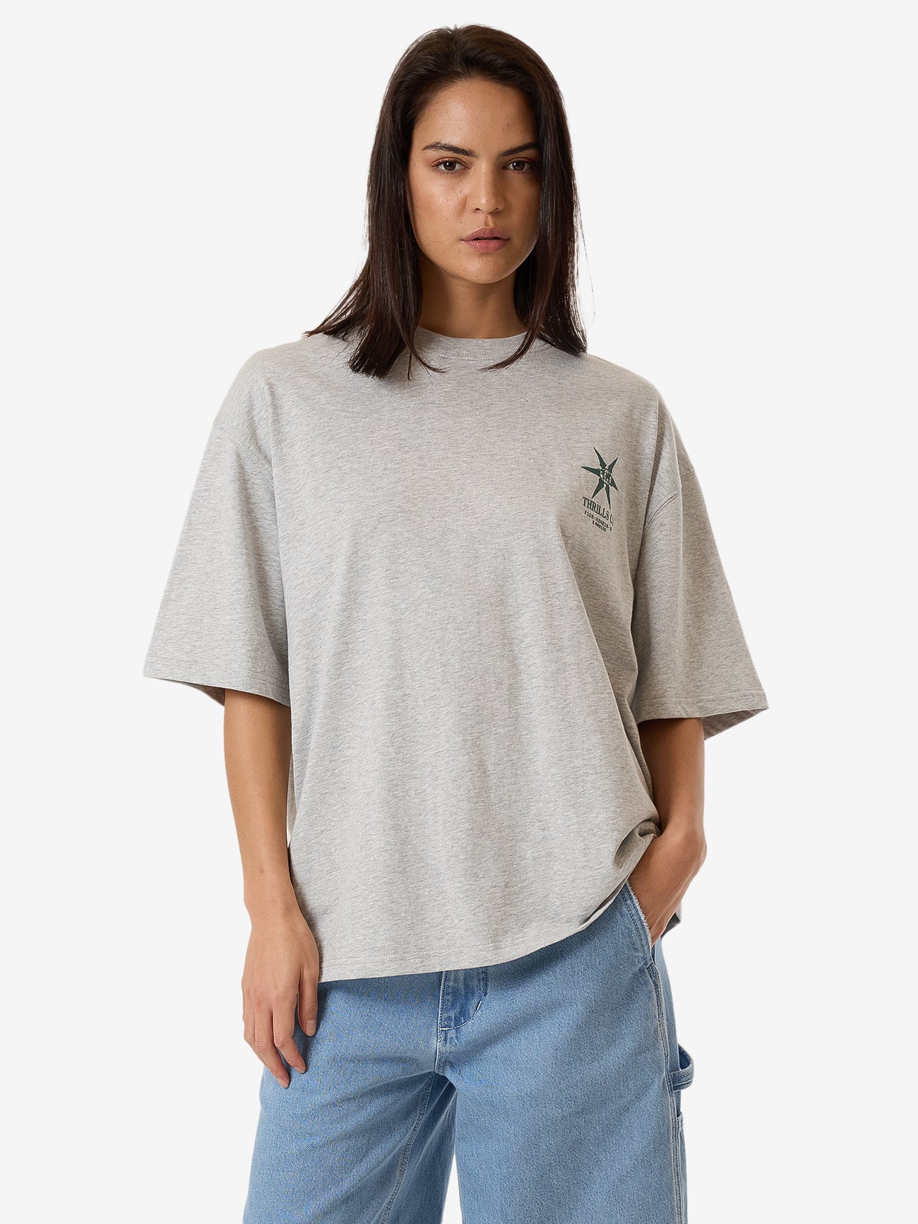 Infinite Stars Oversized Tee - Snow Marle 4