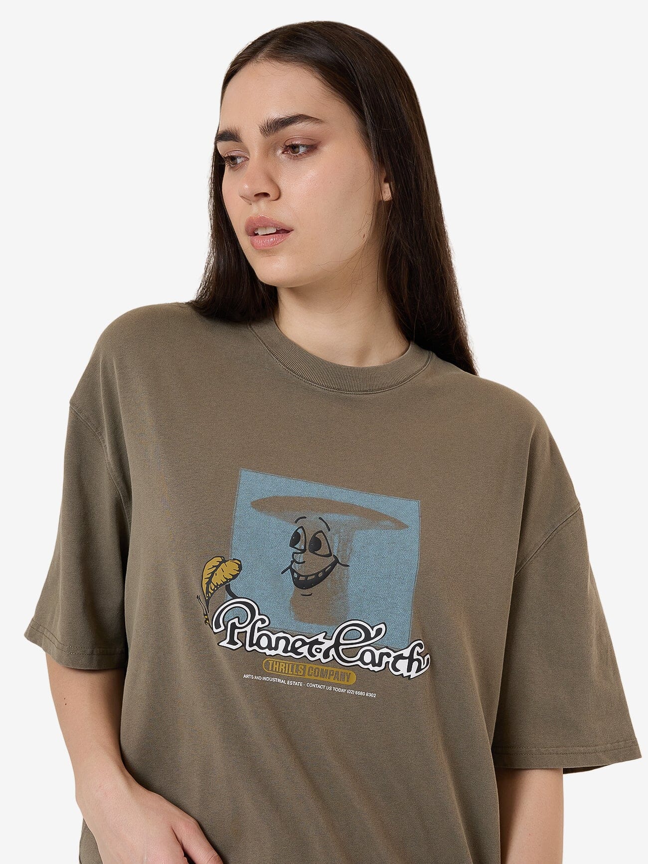 Planet Earth Oversized Tee - Tarmac