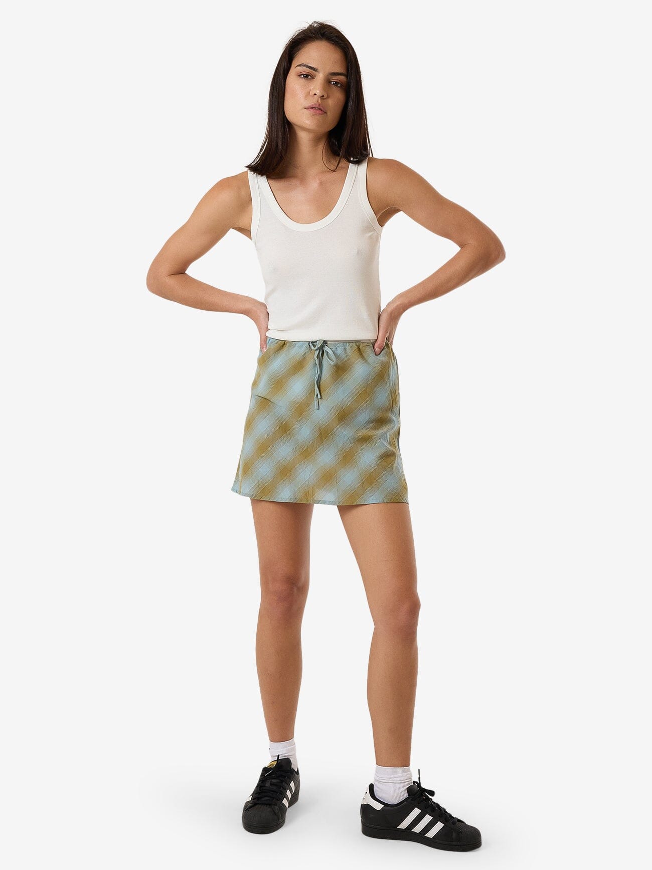 Ansley Bias Skirt - Stone Blue 4