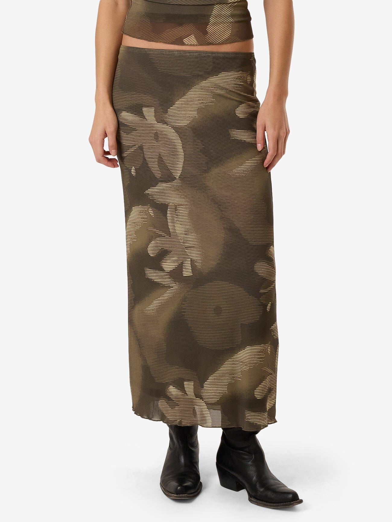 Flora Haze Mesh Skirt - Brindle 4