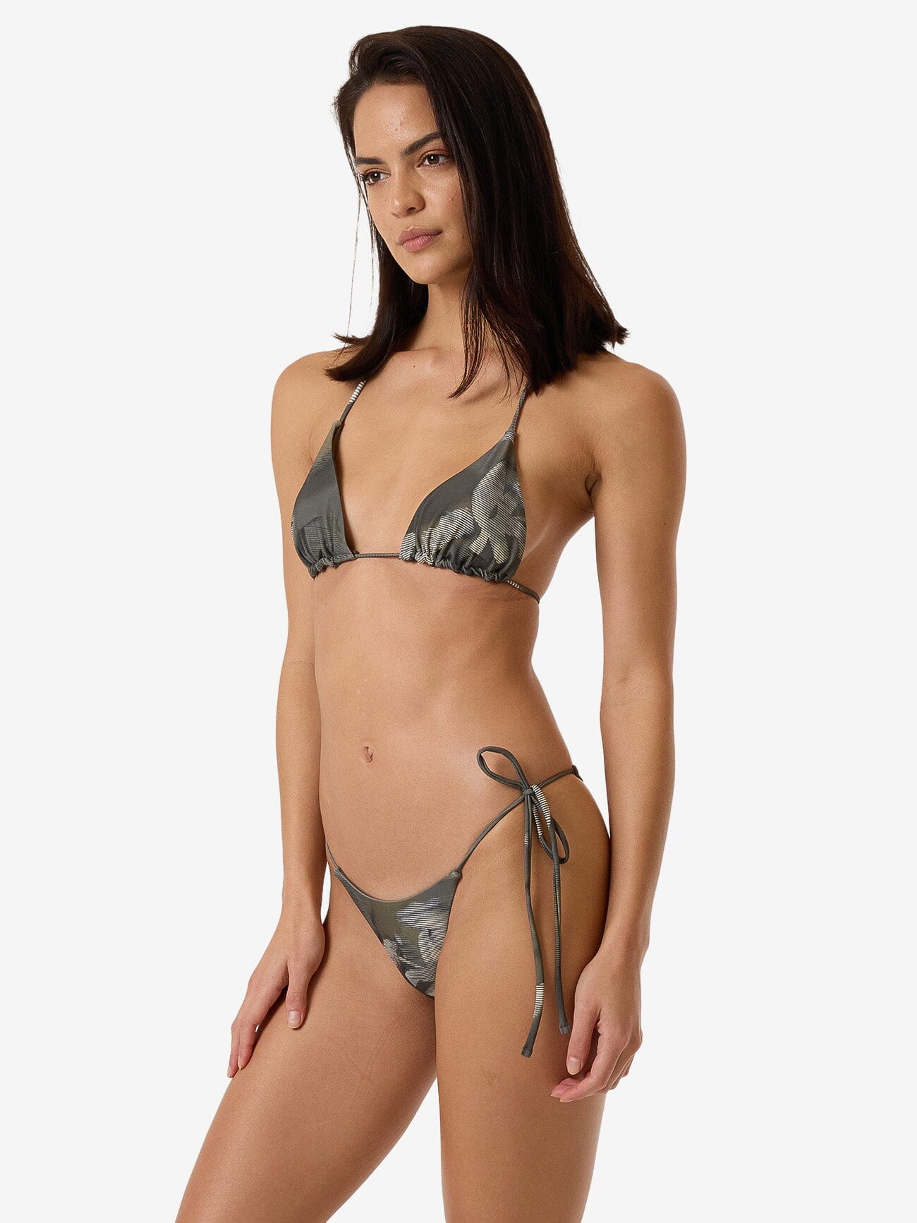 Flora Haze Micro String Bikini Bottom - Brindle 4