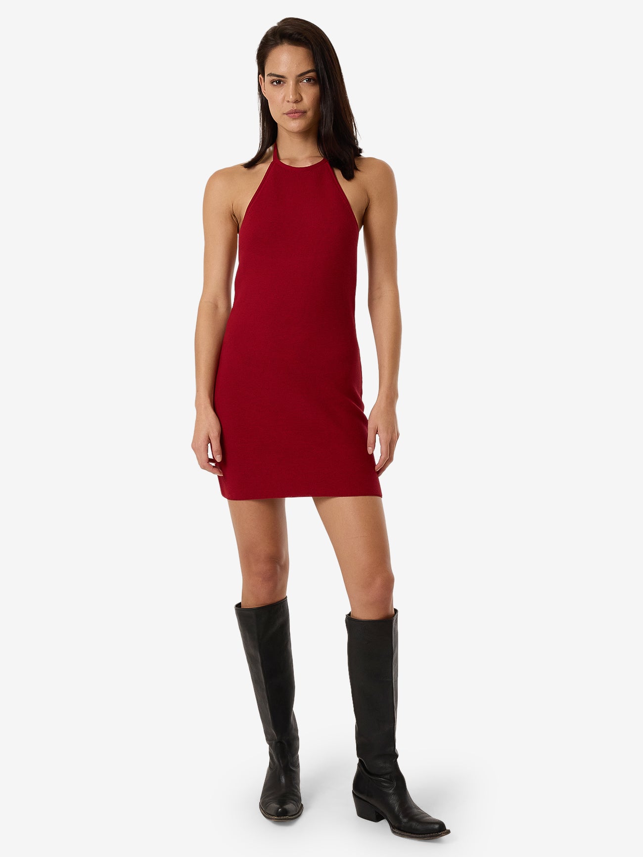 Scarlett Knit Halter Dress - Chilli Pepper 4