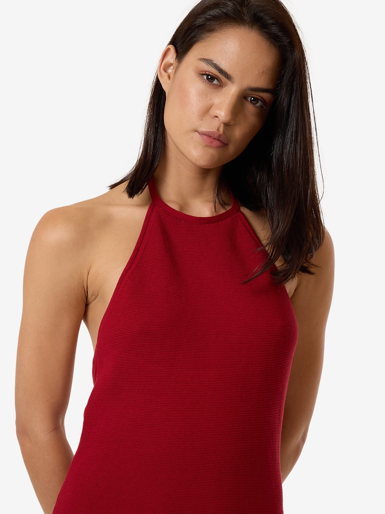 Scarlett Knit Halter Dress - Chilli Pepper 4