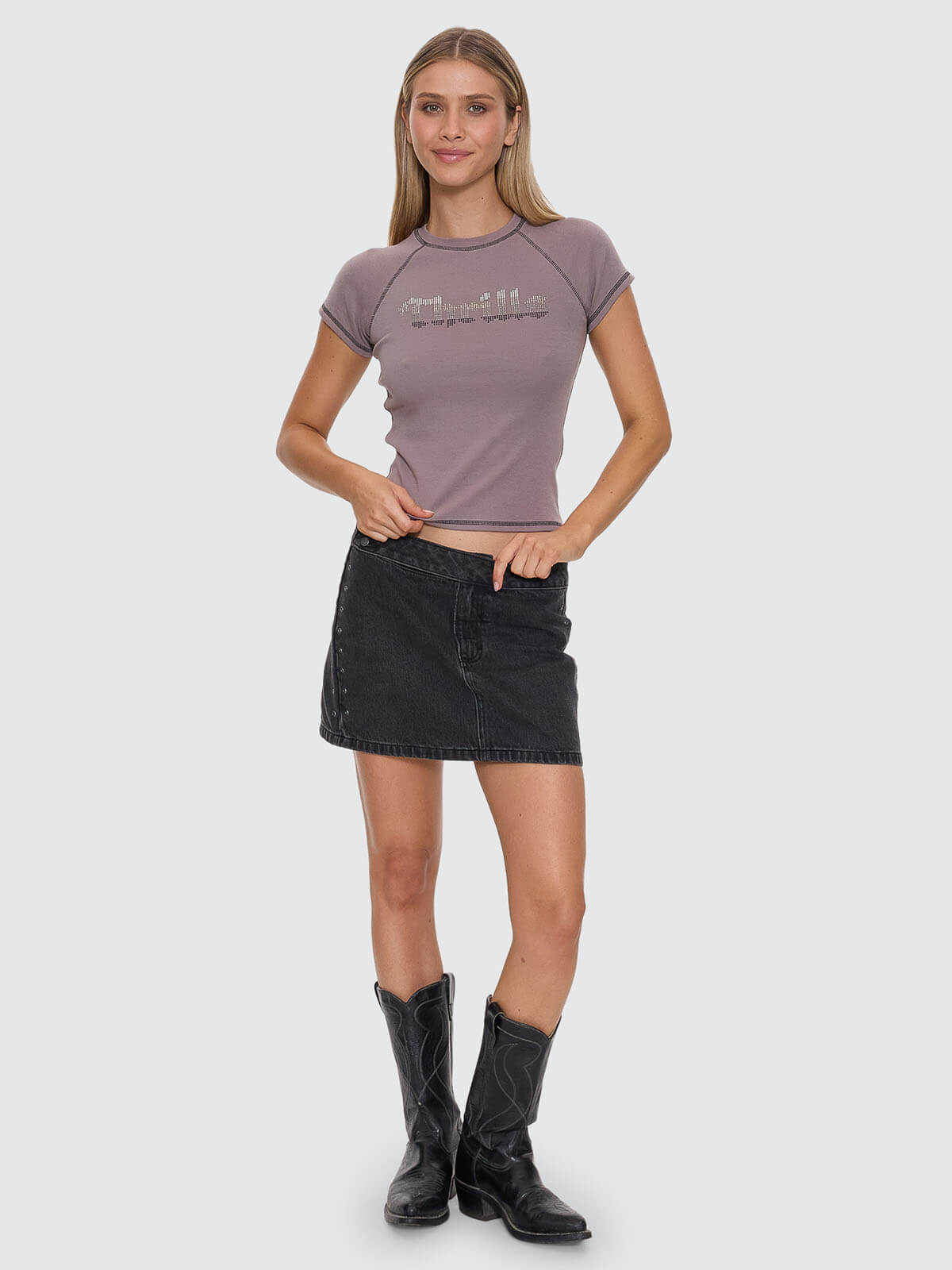 Glitch Studded Raglan Club Tee - Shroom 4