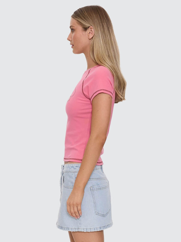 Track Record Raglan Club Tee - Gum 4