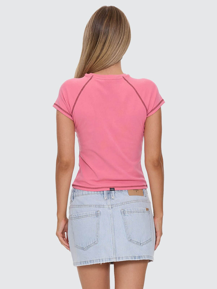 Track Record Raglan Club Tee - Gum 4