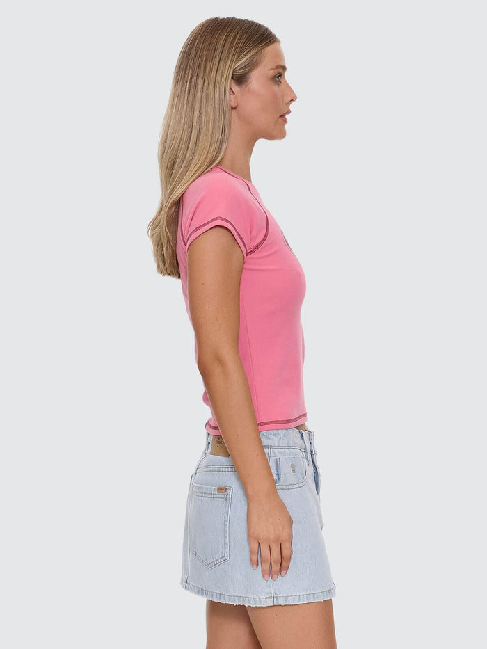 Track Record Raglan Club Tee - Gum 4