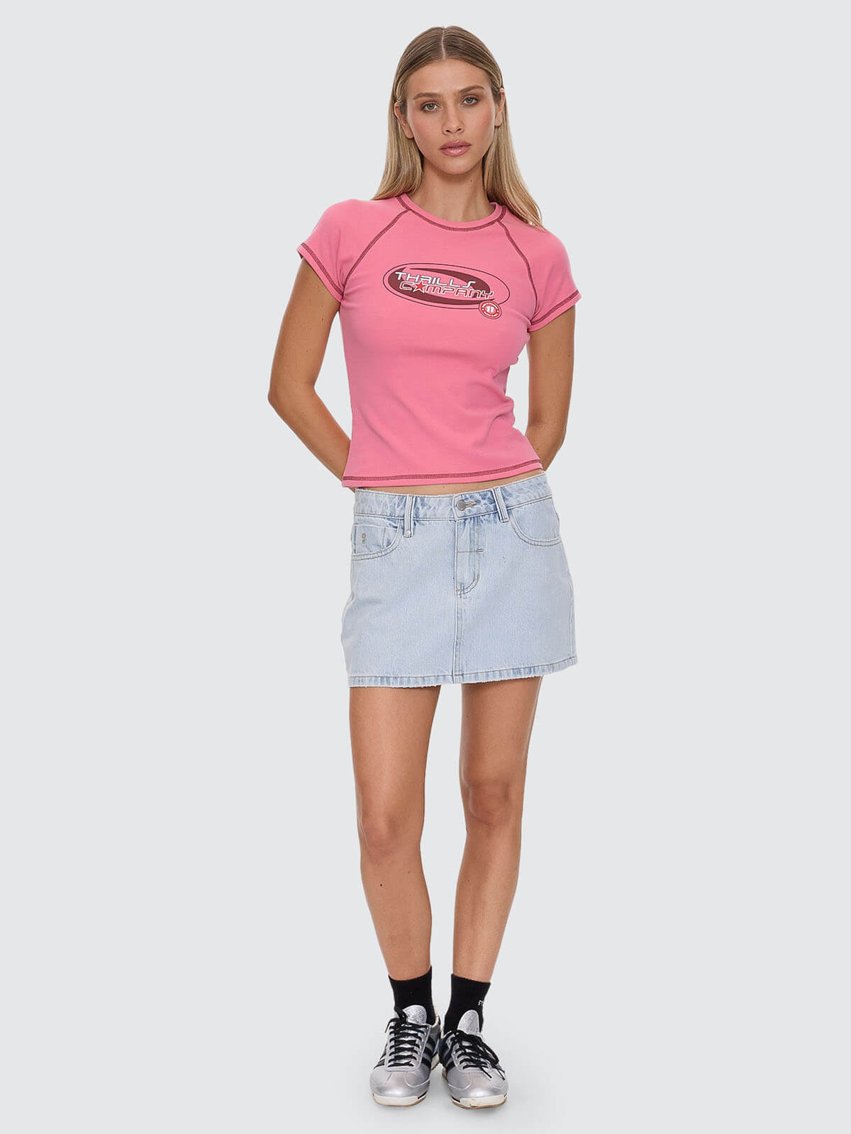 Track Record Raglan Club Tee - Gum 4