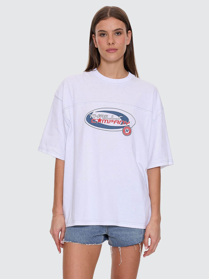 Track Record Oversized Tee - White 4
