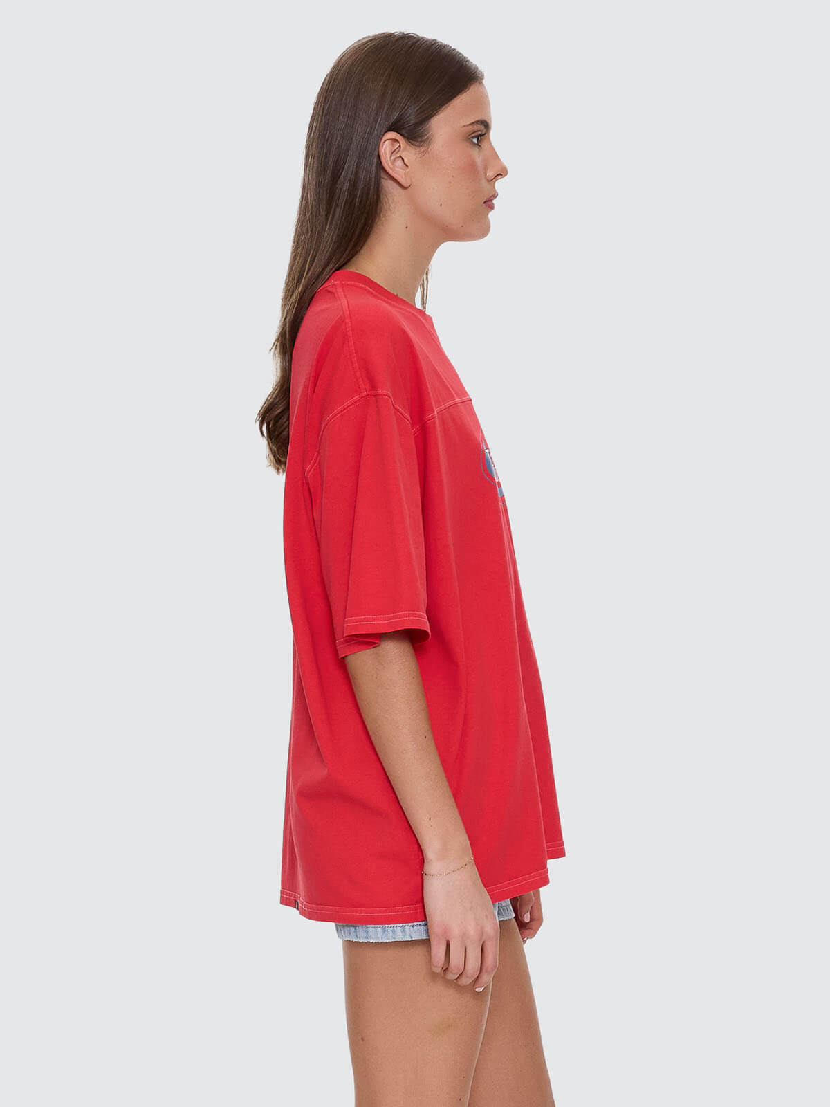 Track Record Oversized Tee - Flame Red 4