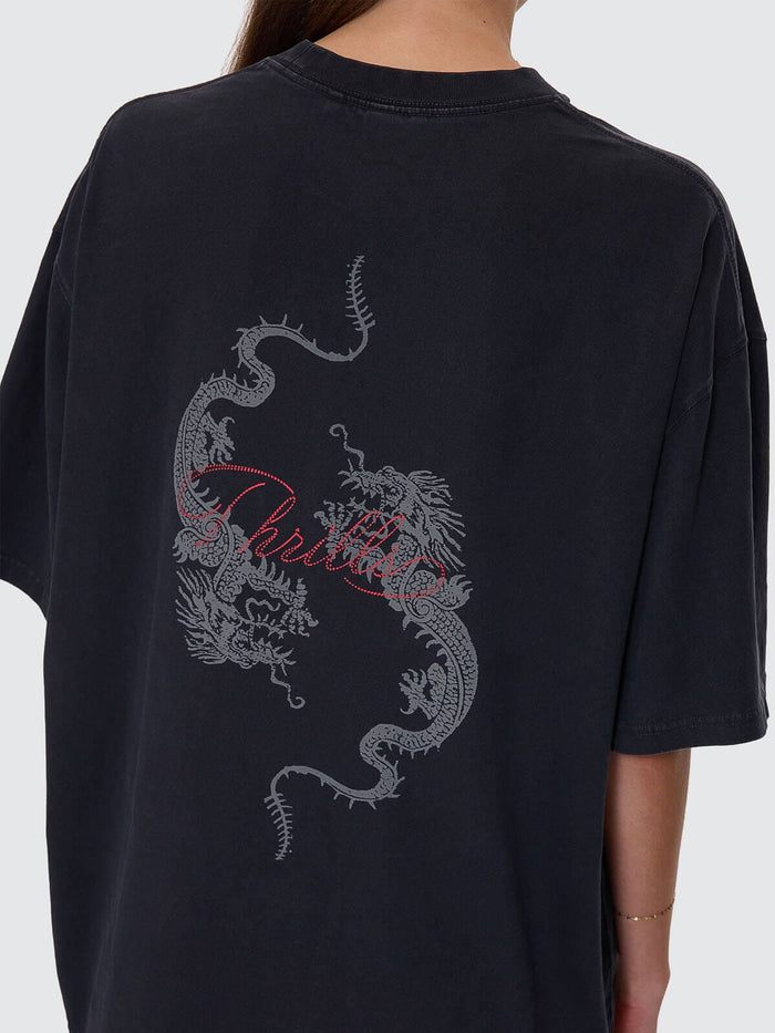 Chaos Reigns Oversized Tee - Washed Black 4