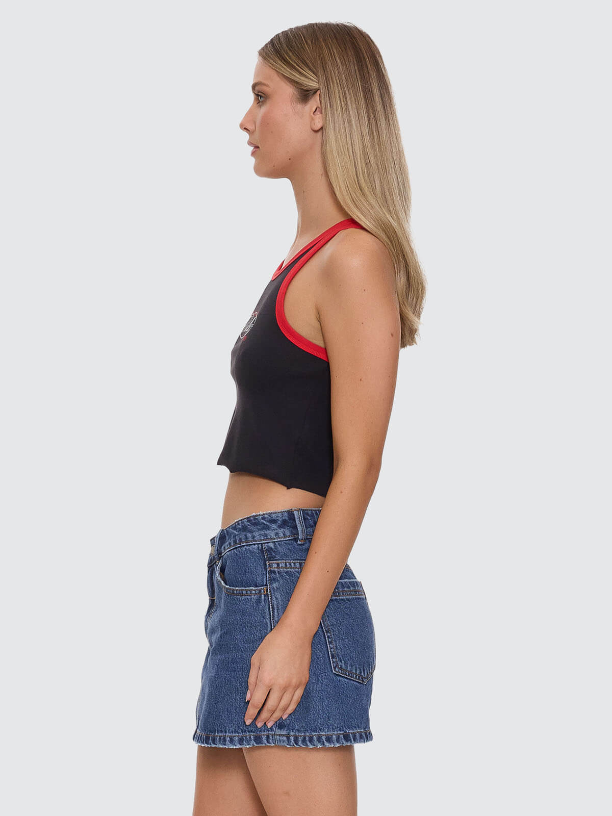 Chaos Reigns Studded Tank - Washed Black 4