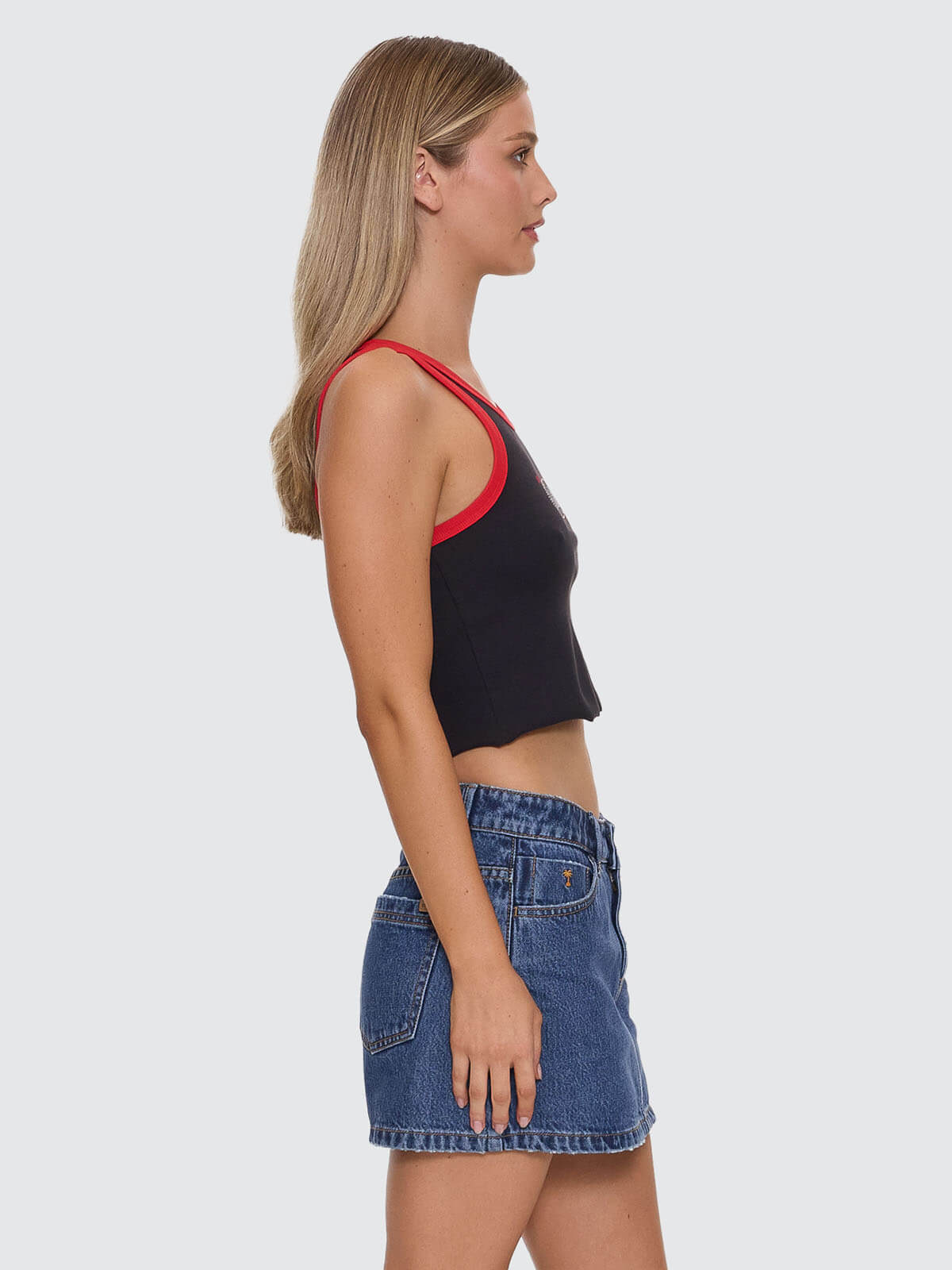 Chaos Reigns Studded Tank - Washed Black 4