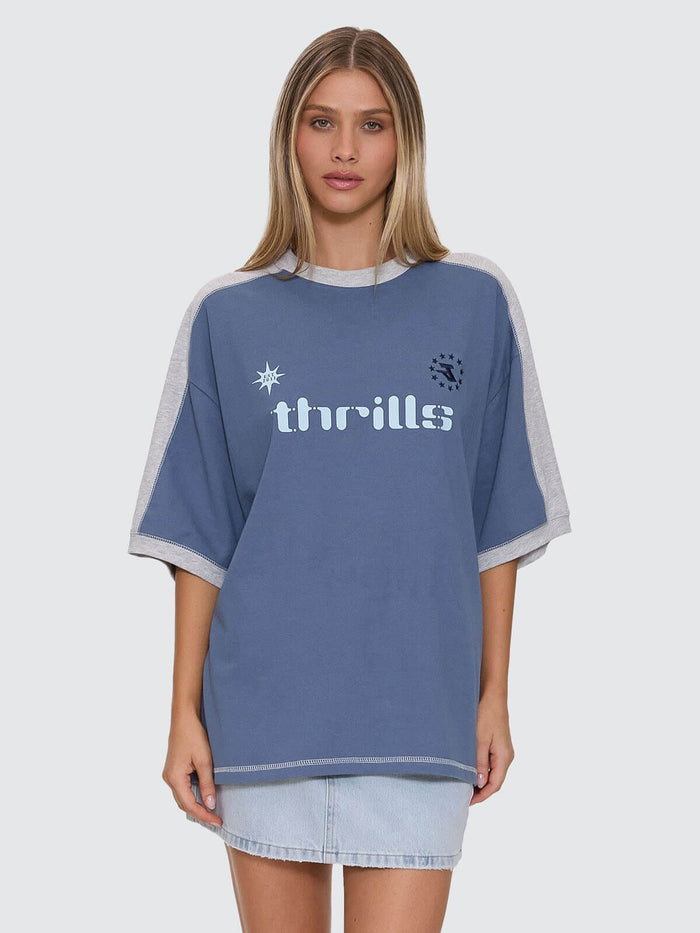 Hot Shot Panelled Oversized Tee - Bluefin 4