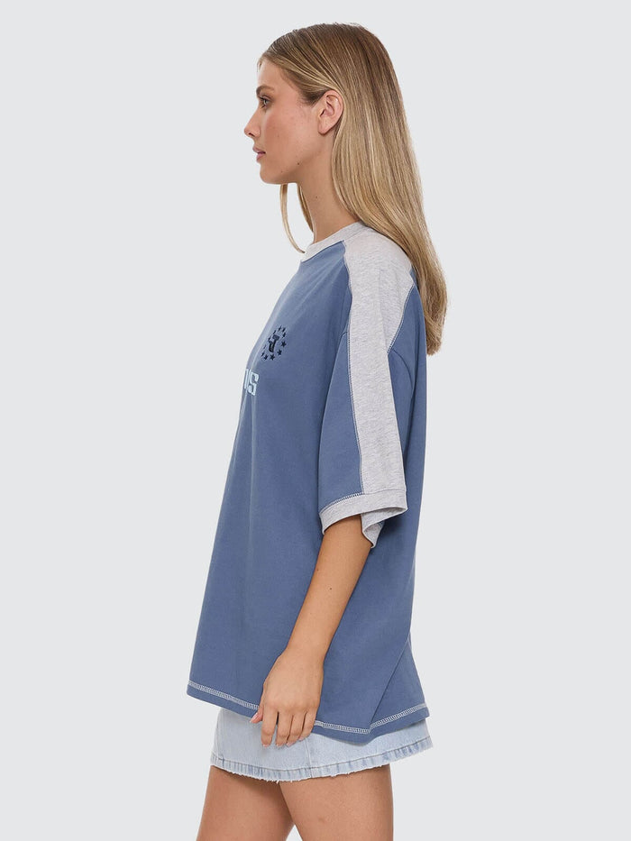 Hot Shot Panelled Oversized Tee - Bluefin 4