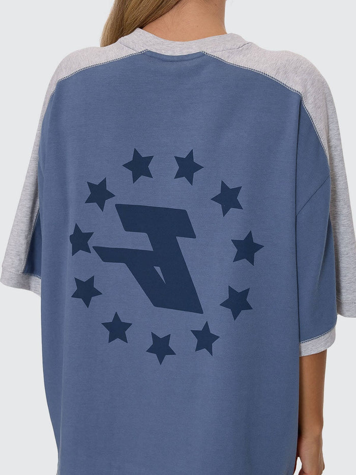 Hot Shot Panelled Oversized Tee - Bluefin 4