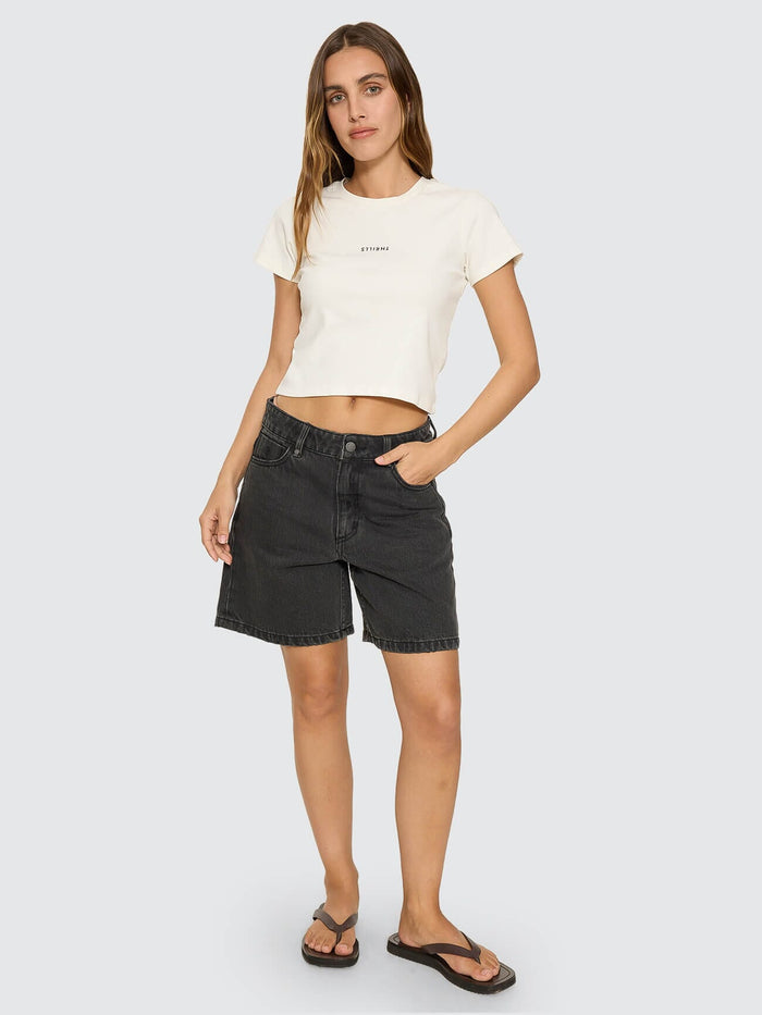Billie Low Rise Baggy Embro Short - Ash Black 4
