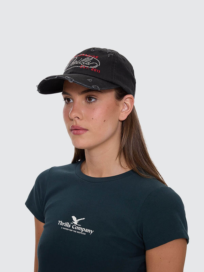 Chaos Reigns 5 Panel Cap - Washed Black One Size