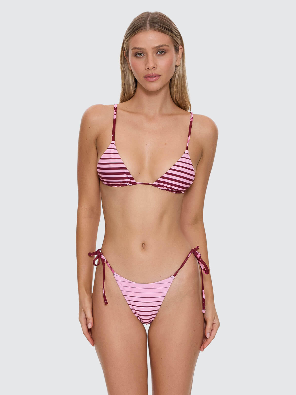 Full Bloom Reversible String Bikini Top - Pomegranate 4