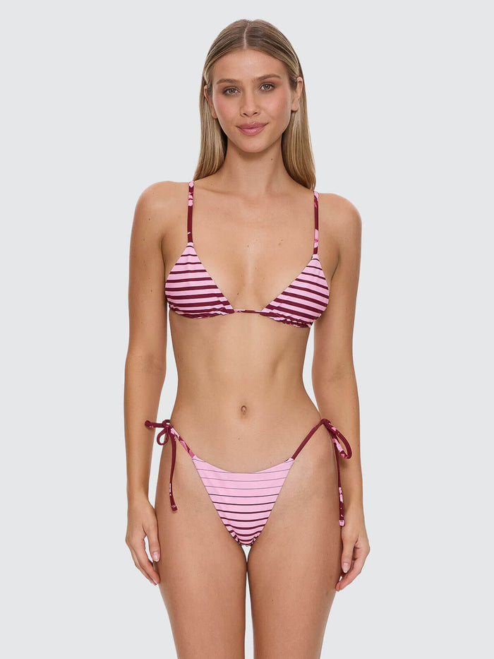Full Bloom Reversible String Bikini Bottom - Pomegranate 4