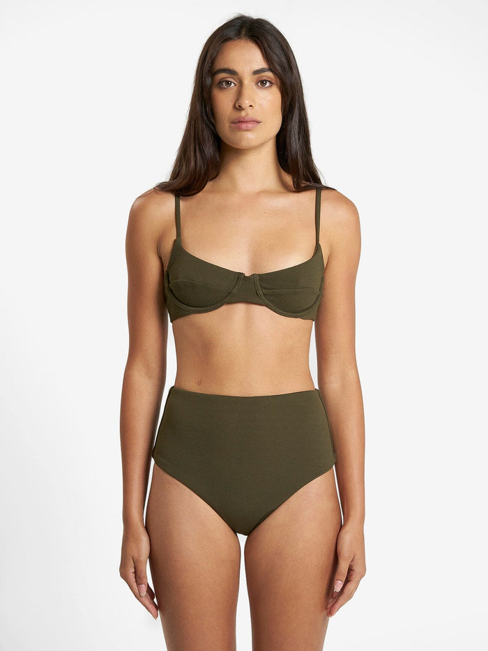 Adira High Waist Bikini Bottom - Tarmac