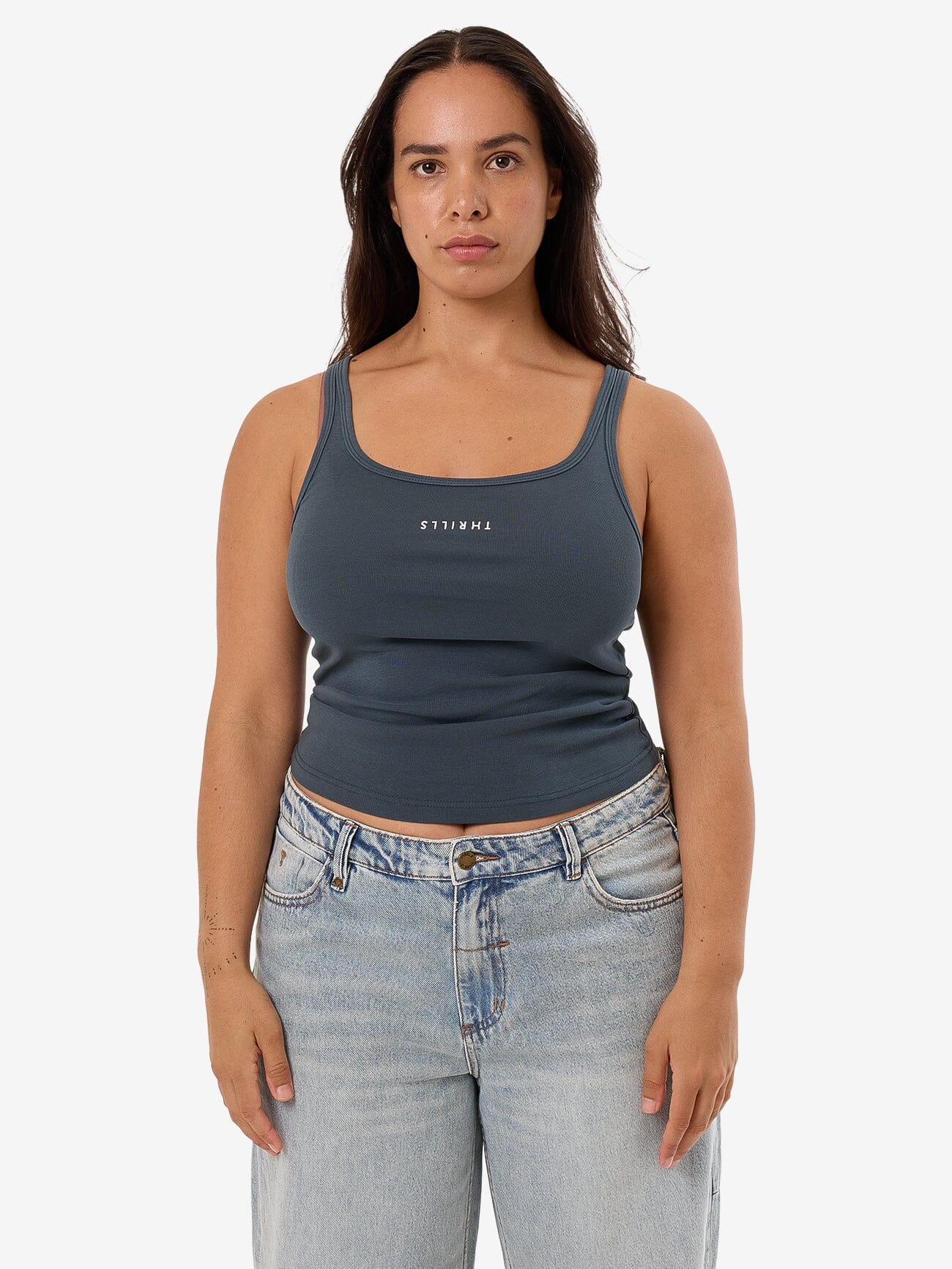 Minimal Thrills Scoop Tank - Dark Slate