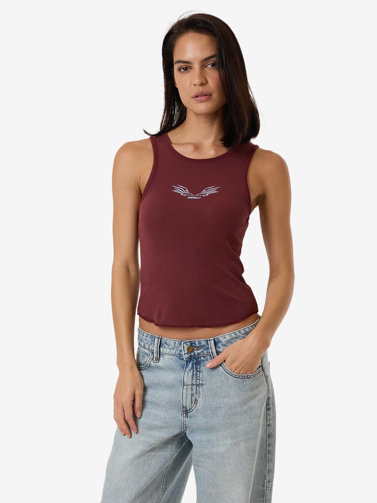 Speed Of Fury Curve Tank - Dark Cherry 4