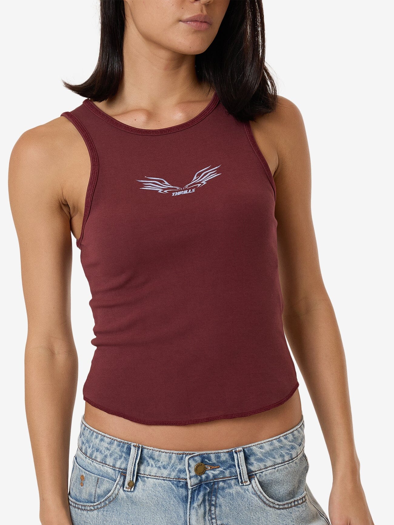 Speed Of Fury Curve Tank - Dark Cherry 4