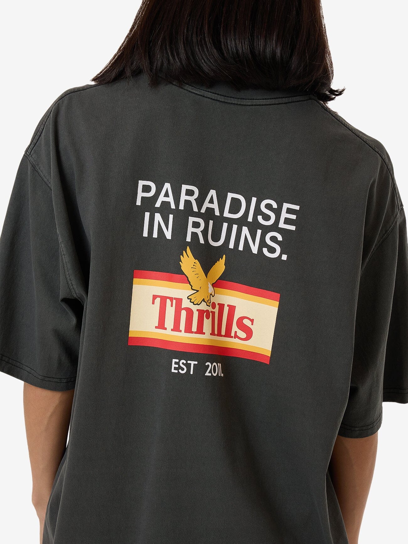 Never Stop Oversized Tee in Black | | Thrills Co.
